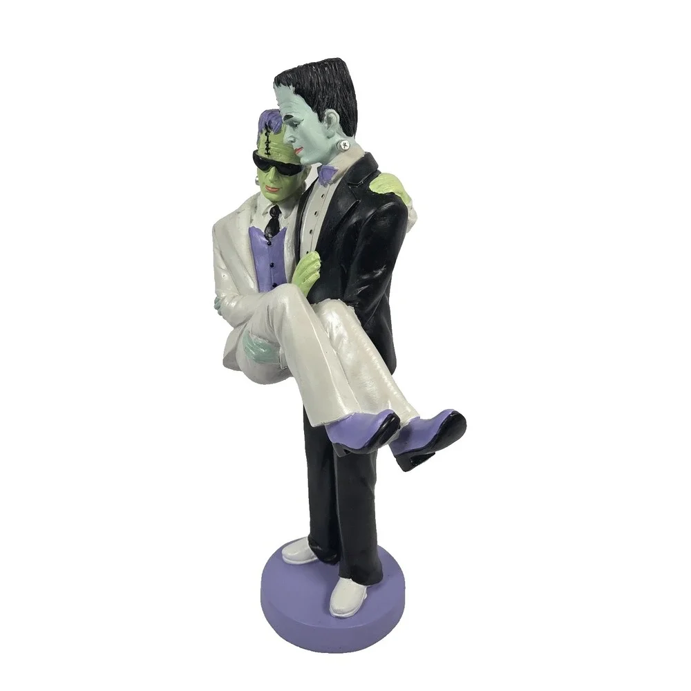 Ghoul Bash 12 Inch Frankenstein Monster Couple Figurine Groom Halloween Decor